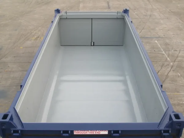 20ft halfhoge container met stalen vloer en harde bovenkant