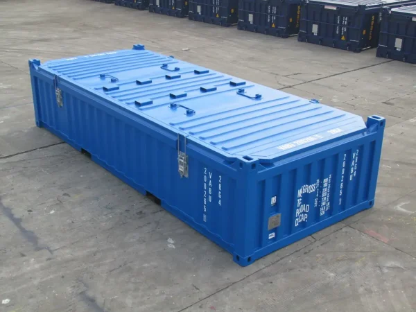 20ft halfhoge container zonder deur