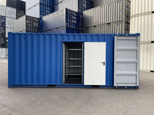20 Fuß Lagercontainer mit Seitentür, Licht und Regalen – Neu