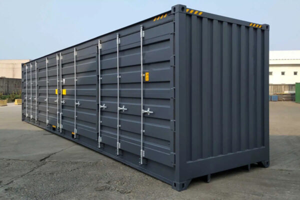 40ft-high-cube-open-side-shipping-container-new-grey-corner-back-1200x800-1.jpg 40-Fuß High-Cube Seitentür-Container – Neu