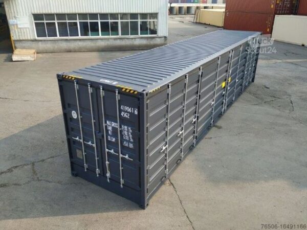 40ft-high-cube-open-side-shipping-container-new-grey-corner-right-top.jpg 40-Fuß High-Cube Seitentür-Container – Neu