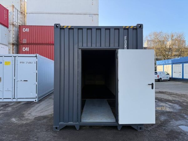 40 Fuß High-Cube Lagercontainer mit Personentür – Neu (One Way, RAL 7016)